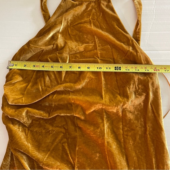 Free People Tongue Tied Dress Size 6 NWT Velvet Sleeveless Halter Open Back - Picture 15 of 16